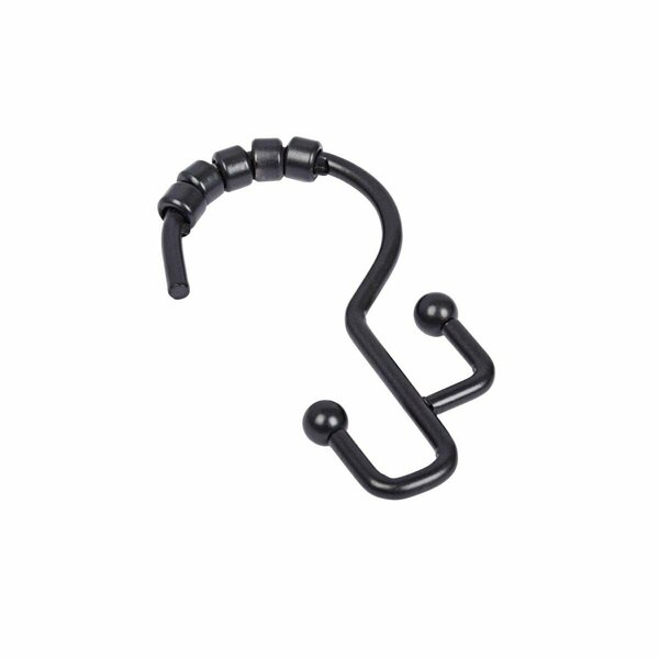 Utopia Alley Double Roller Shower Hook, Black HK3BK